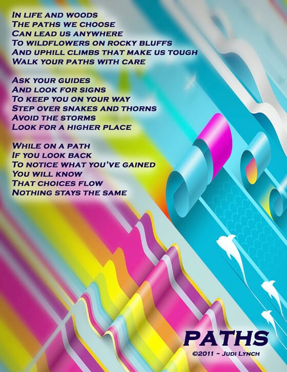 colorful ribbons representing paths in life