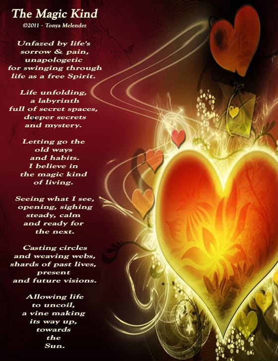 Bright heart with swirls and light