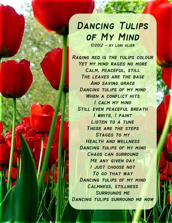 A field of brilliant red tulips