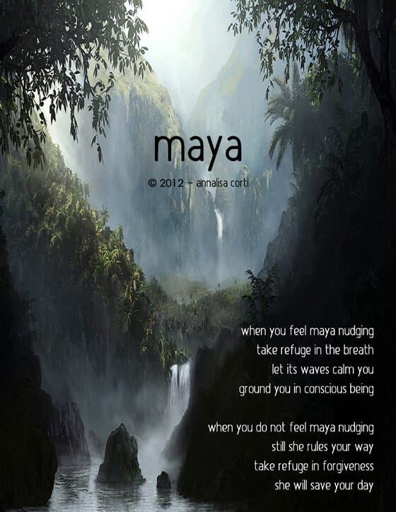 Maya, feel, nudging, calm, conscious, being, forgiveness, Annalisa Corti