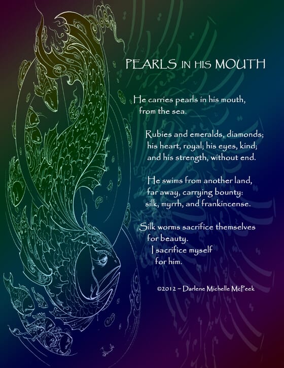 pearls, sea, rubies, emerald, diamond, heart, royal, strength, sacrifice, beauty, Darlene McPeek