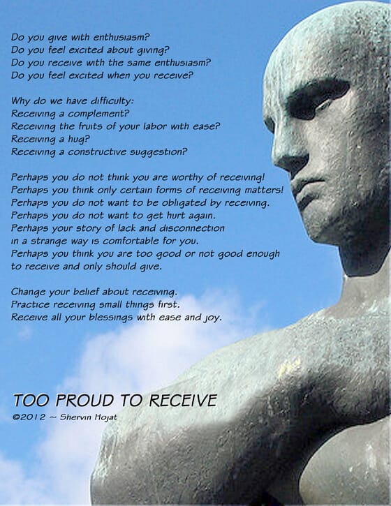 receiving, hurt, disconnection, blessings, ease, joy, Shervin Hojat