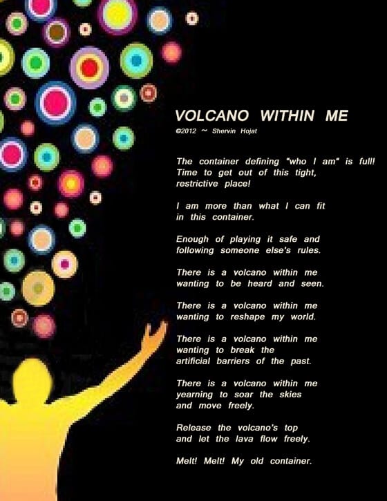 volcano, rules, past, soar, freedom, release, Shervin Hojat