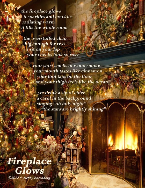 fireplace, wood, smoke, cinnamon, ocean, stars, Christmas Carol, Debby Rosenberg